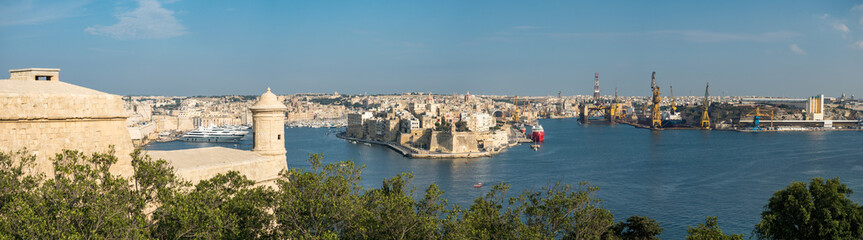 Obraz premium Panorama Hafen Valletta - Malta