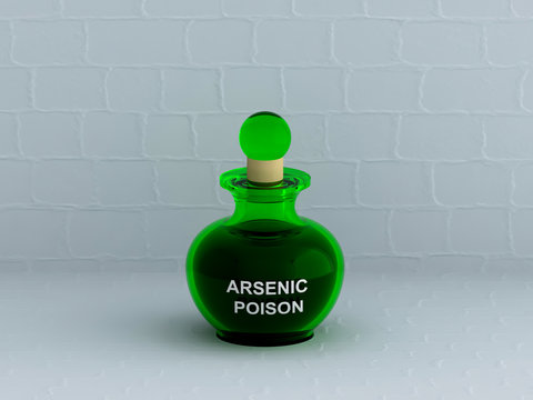 Arsenic Poison Bottle With White Wall