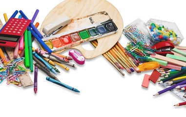 Naklejka premium School, chalk, glue.