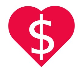Dollar dans un cœur
