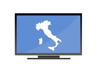 Carte d'Italie sur un écran de télévision