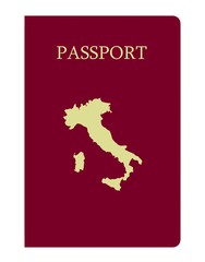 Carte d'Italie sur un passeport