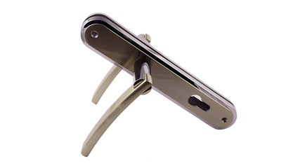 Door handle for silver on a white background