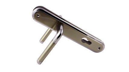 Door handle for silver on a white background