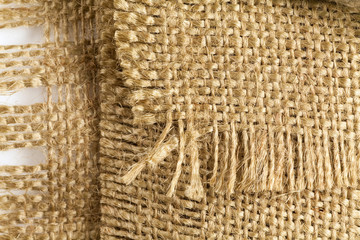 Layered Burlap Background, fraying edges. 