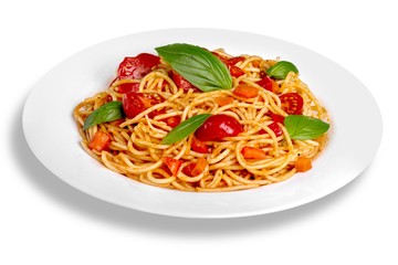 Spaghetti, pasta, plate.