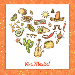 Mexican seamless hand drawn background - 85285947