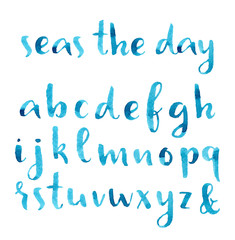 Hand drawn watercolor nautical font.