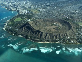 Diamond Head crater from the air