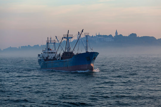 Cargo ship in Istanbul