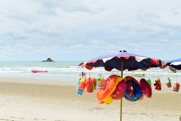 Beach umbrella and toy