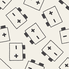 Battery doodle seamless pattern background