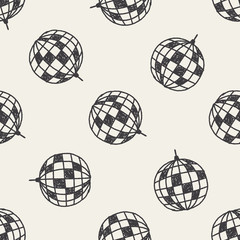 disco ball doodle seamless pattern background - 85288746