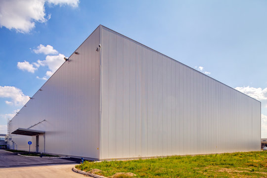 Aluminum facade on industrial building