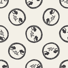 Minimum safe following distance  doodle seamless pattern background