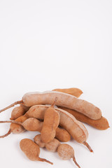 Tamarind  on white paper background