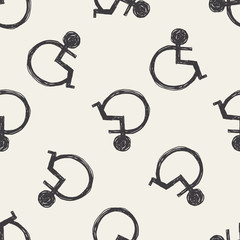 wheelchair sign doodle seamless pattern background - 85289360