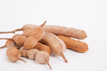 Tamarind  on white paper background