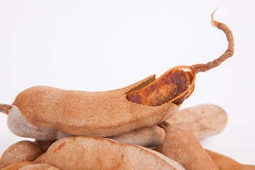 Tamarind  on white paper background