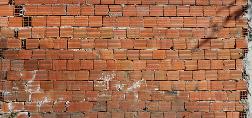 Background of panoramic brick wall texture