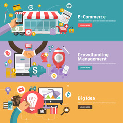 Flat design concept about business solution