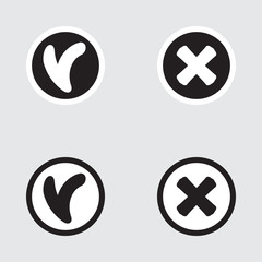 Fototapeta premium Variations of Ticks and Crosses