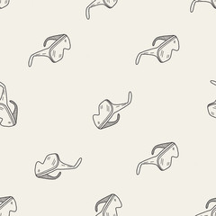 Protective glasses doodle seamless pattern background