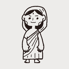 Indian woman doodle