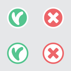 Fototapeta premium Variations of Ticks and Crosses