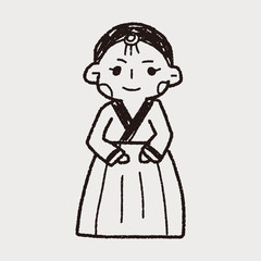 Korea woman doodle