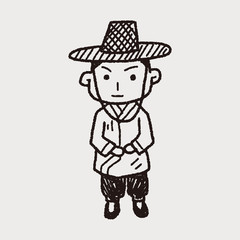 Korea man doodle