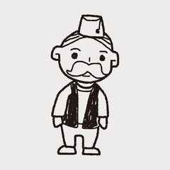 indian old man doodle