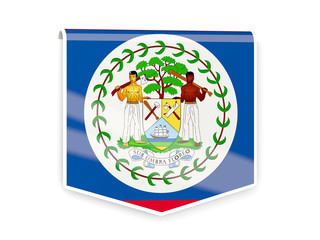 Flag label of belize