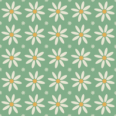 Seamless flower pattern chamomile