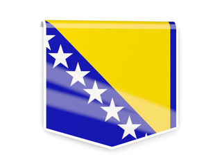 Flag label of bosnia and herzegovina