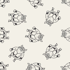 viking doodle seamless pattern background