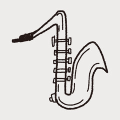 Fototapeta na wymiar Saxophone doodle