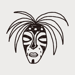 African mask doodle
