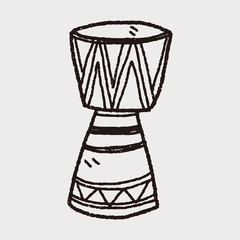 Fototapeta na wymiar African drum doodle