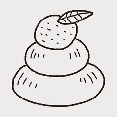 japanese new year cake doodle