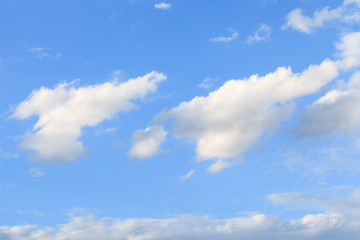 White clouds in blue sky