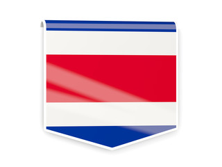 Flag label of costa rica