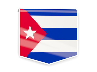 Flag label of cuba