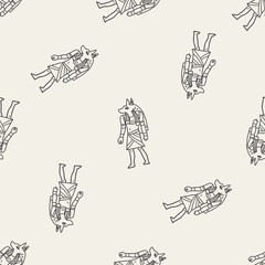 egypt god doodle seamless pattern background