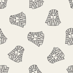 pharaoh doodle seamless pattern background