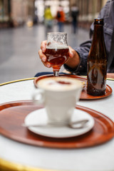 Cup of coffe on the table.