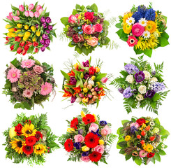 Naklejka premium Flowers bouquet for spring and summer holidays. Floral objects