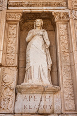 Statue at Celsus library in Ephesus Selchuk