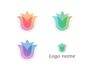 soft flower buds icon logo