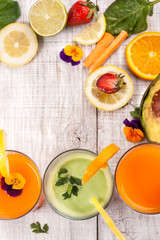 fresh delicious smoothie and juice